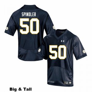 Notre Dame Fighting Irish Men's Rocco Spindler #50 Navy Under Armour Authentic Stitched Big & Tall College NCAA Football Jersey OBQ2699BY